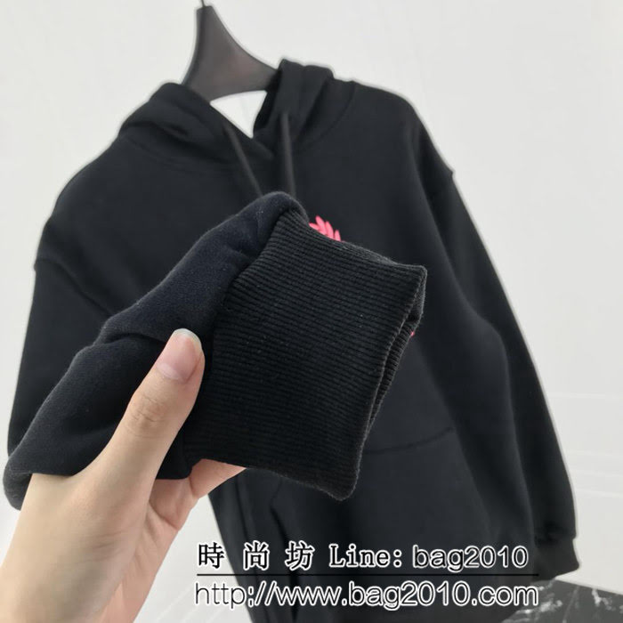 BALENCIAGA巴黎世家 18ss秋冬新款 粉色麥穗連帽衛衣 定制韓國毛圈布 內裏抓絨 原版複刻 os寬鬆版 男女同款 ydi2472
